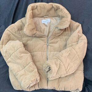 Sebby Puffer Corduroy Jacket Tan